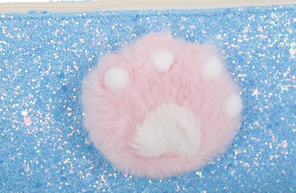 Пенал школьный Лапка котенка синий