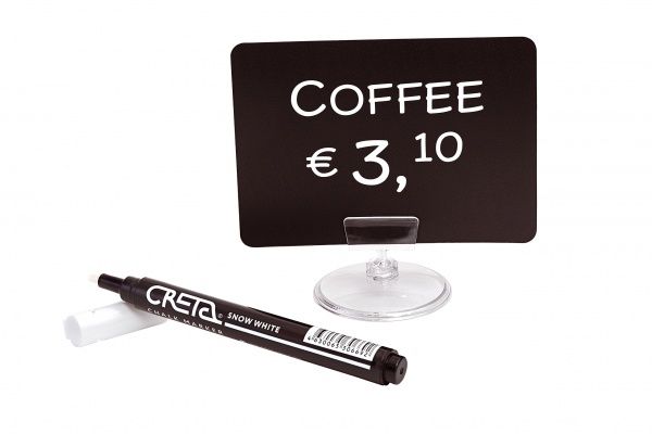 Комплект ценник А8, держатель, меловой маркер (6 комплектов) ROUND BASE 202308