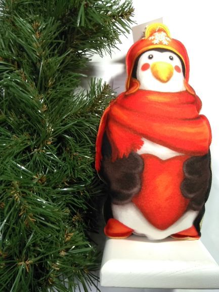 Украшение новогоднее на подставке Пингвин 30 см 