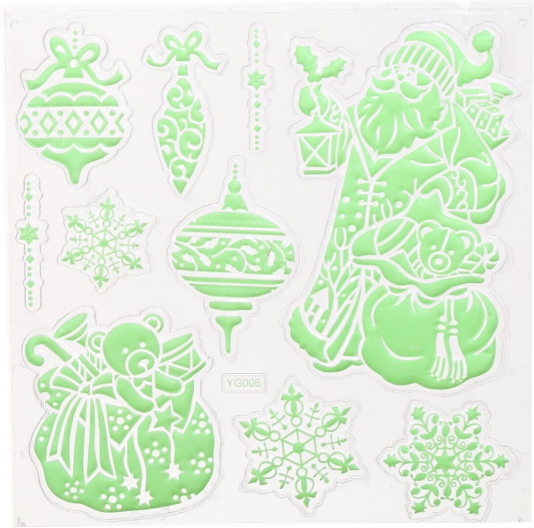 Наклейка декоративна силіконова флуоресцентна мікс (6 дизайнів) в асортименті 30x30 см