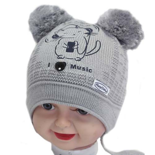 Шапочка дитяча для хлопчика Kraft 2213 р.42-44 світло-сірий 2213 