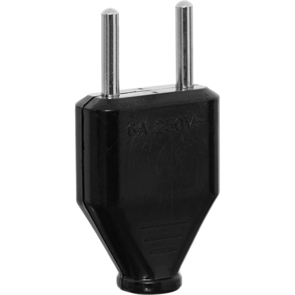 Вилка кабельная UP! (Underprice) YK-203-BK без заземления 220В 6А IP20 пластик черный