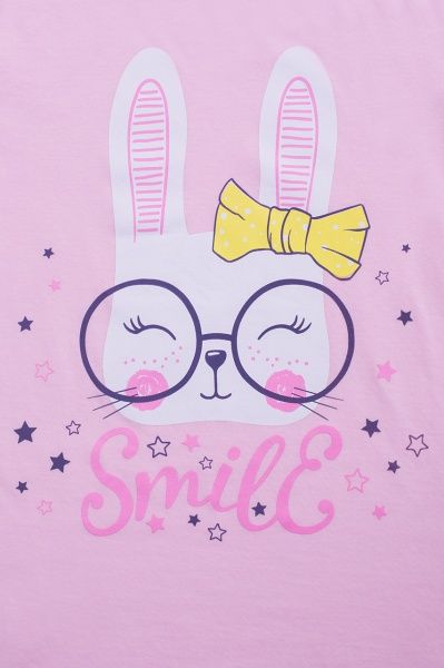 Футболка для девочек Luna Kids с принтом Smile р.128 розовый 