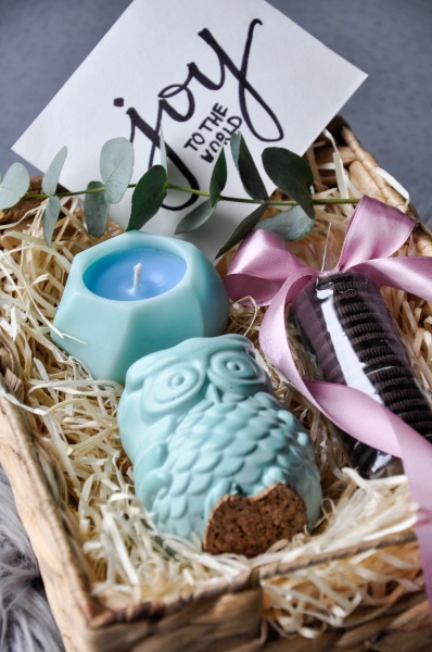 Кашпо декоративное Sovos бирюзовый бетон