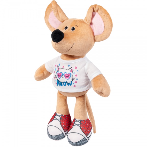 Мягкая игрушка Stip Мышка в кедах 35 см бежевый