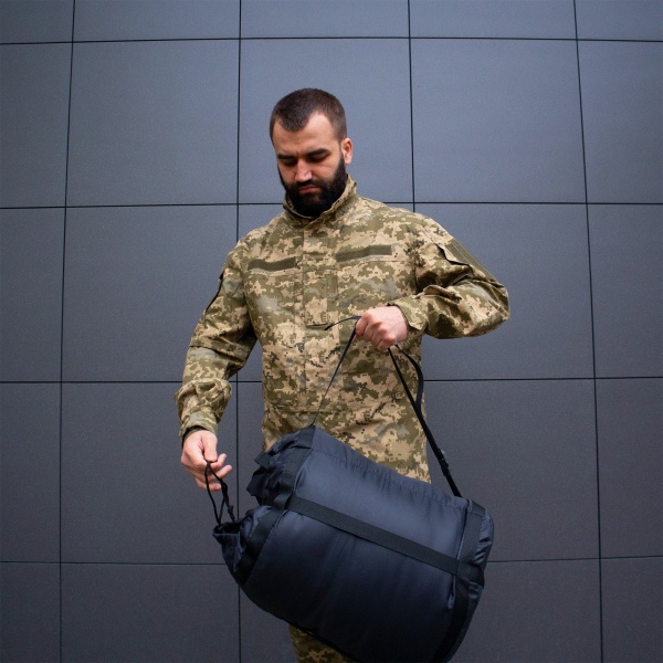 Спальний мішок UkrCossacks армійський тактичний (-25°C) 1.0 чорний