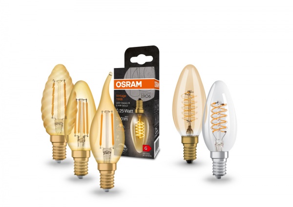 Лампа світлодіодна Osram FIL gold C37 2,5 Вт E14 2400 К 220 В жовта 