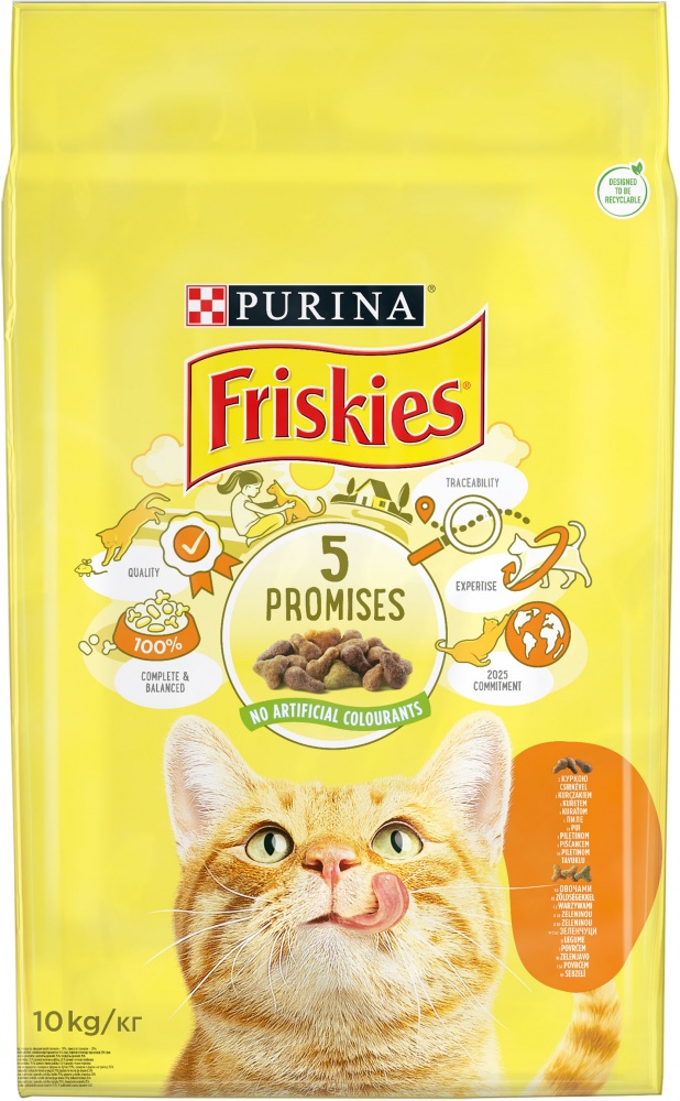 Корм сухой для котов Purina Friskies с курицей и овощами 10 кг
