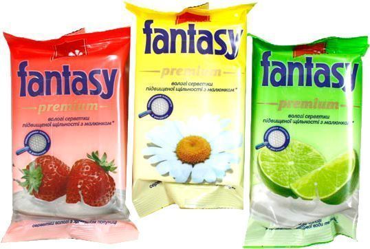 Серветка волога Fantasy аромат в асортименті 15 шт.