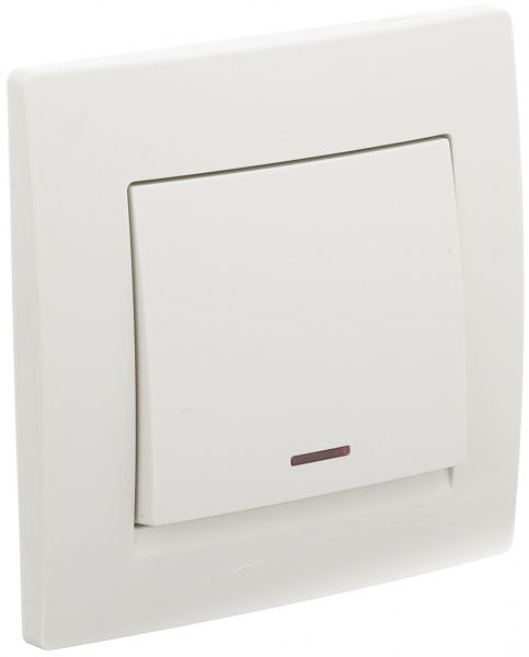 Выключатель одноклавишный UP! (Underprice) One Plus с подсветкой 10 А 220В крем 706-0303-111