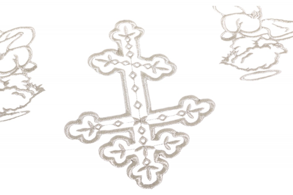 Крыжма Home Line 90x90 белый с серебристым