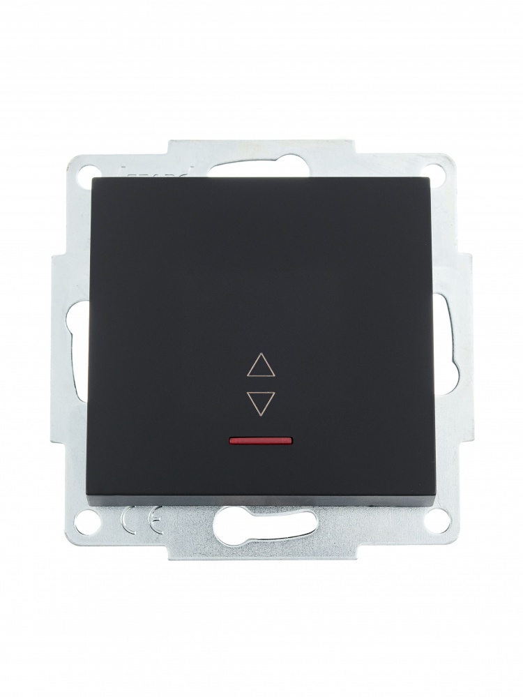 Выключатель проходной одноклавишный Lezard Vesna с подсветкой антрацит 742-4288-114