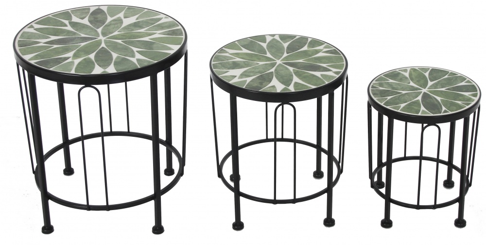 Подставка для цветов мозаика круг S JF232310-3-3 20x25 см фисташковый