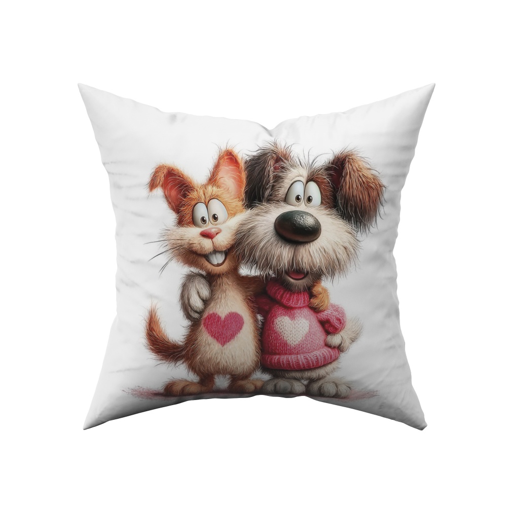 Подушка декоративная Cat On Green 38x38 см белый с рисунком La Nuit