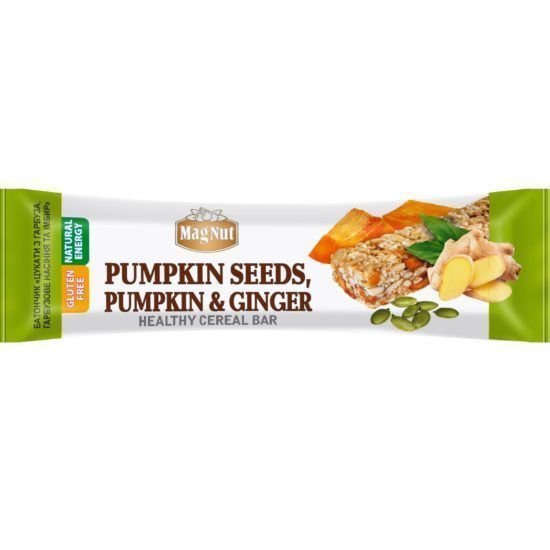 Батончик MagNut Цукати гарбуза, гарбузове насіння, імбир 35 г