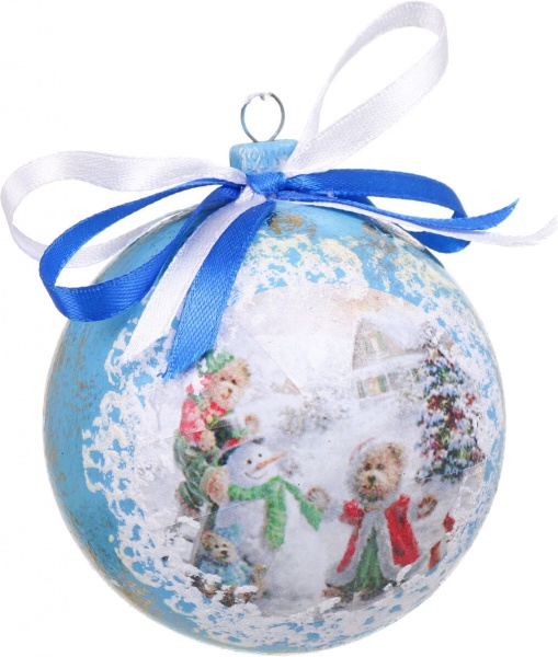 Шар новогодний Декупаж d 80 мм в ассортименте