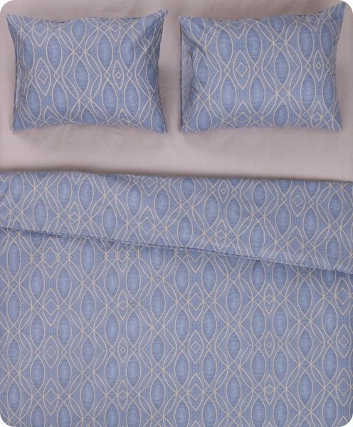 Комплект постільної білизни Моді 1,5 блакитний із малюнком La Nuit 