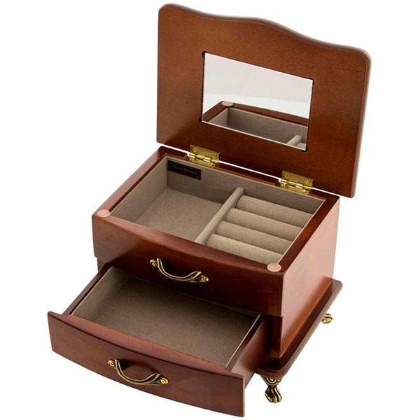 Сундук для украшений орех 18x13 см