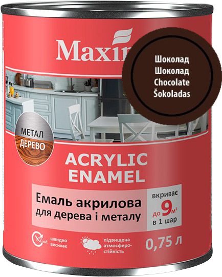 Емаль акрилова Maxima шоколад мат 0,75л 0,75кг
