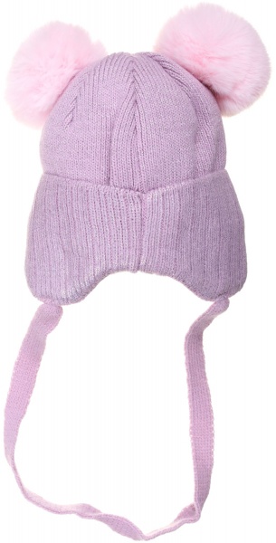 Шапочка детская для девочки Kraft+ р.42-44 сиреневый с розовым 1740 