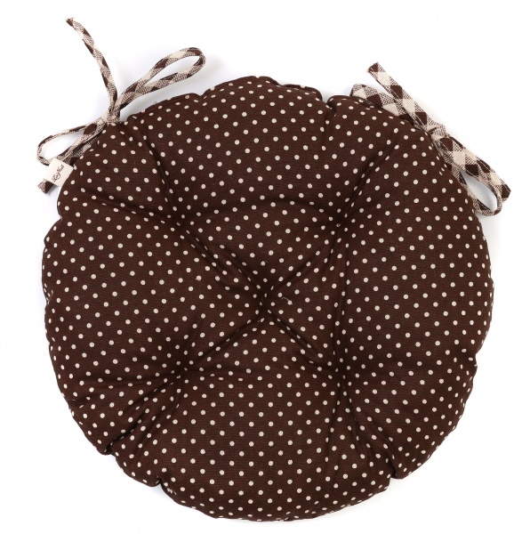 Подушка на стул Lucy 40 см коричневый горошек La Nuit