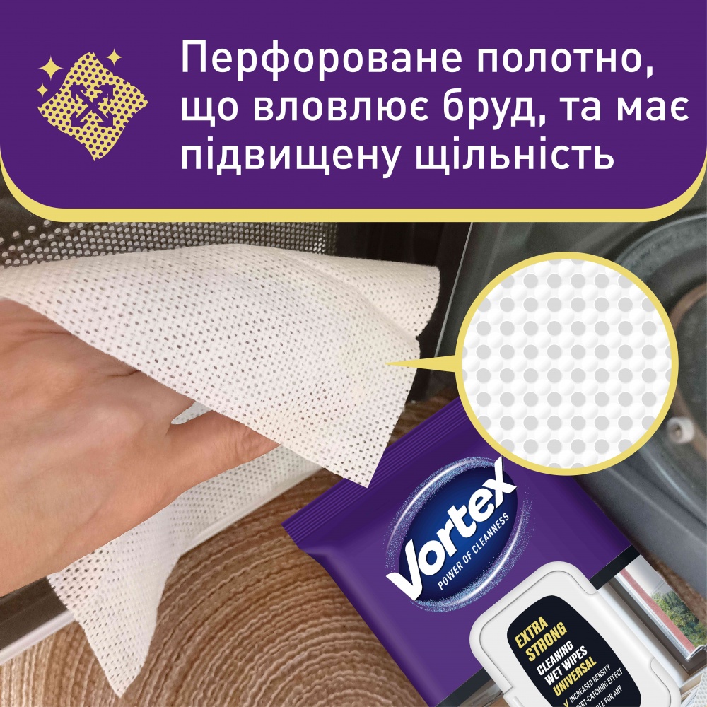 Влажные салфетки Vortex универсальные 36 шт./уп. белые