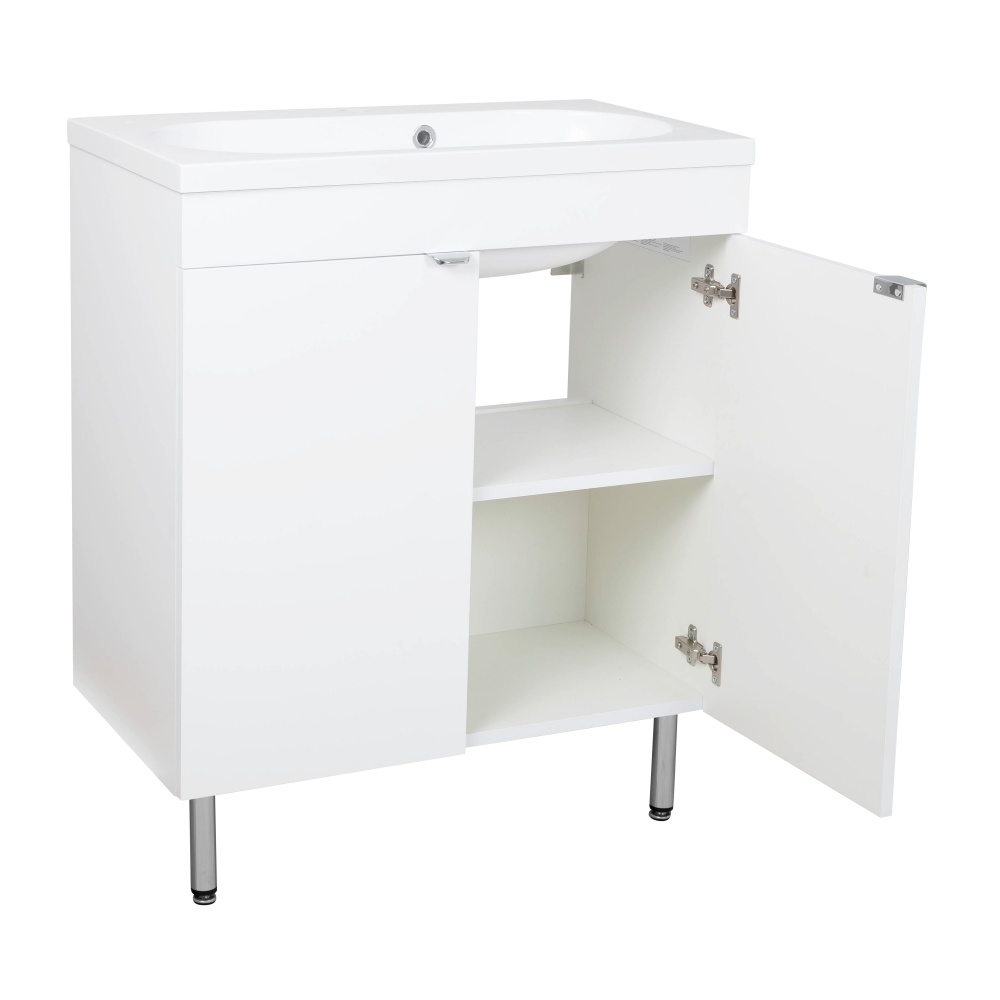 Тумба RIO (білий мат) з умивальником Status 70 см