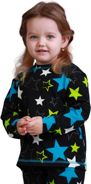 Пижама детская унисекс Beezy в разноцветные звезды р.86 черный 0218 