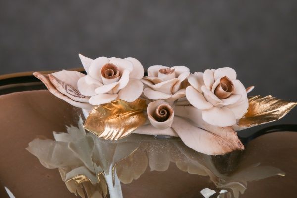 Ваза стеклянная бежевая Persia 30х48х24 см White cristal