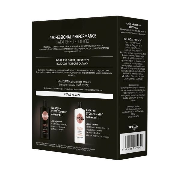 Косметичний набір для жінок Syoss Keratin