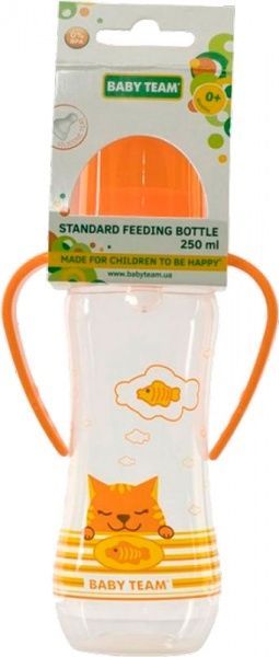 Пляшка Baby Team з ручками і силіконової соскою 250мл 0 + Baby Team 1411