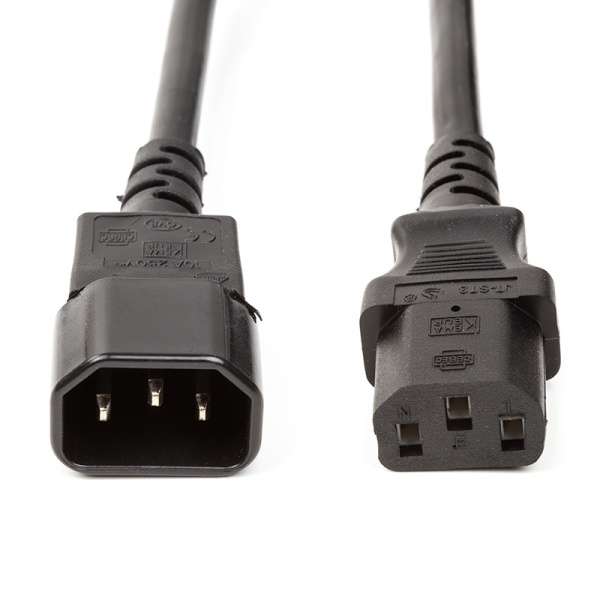 Кабель живлення PowerPlant IEC C13-C14, Cu 3x1.5 мм 2 м black (CC360352) 