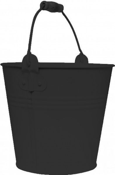 Ведерко Flor с деревянной ручкой круглый 2л черный 