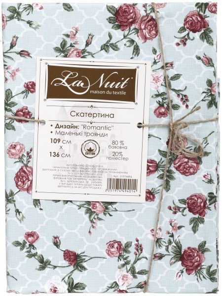 Скатертина Romantic Маленькі троянди 109x136 см різнокольоровий La Nuit 