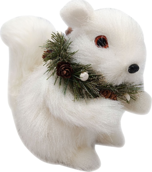 Декорация новогодняя Blooming белка пушистая 20x16 см 
