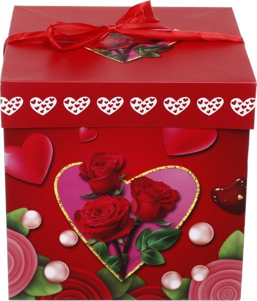 Коробка складная Цветы/сердца 20x20x20 см (EBXM9850)