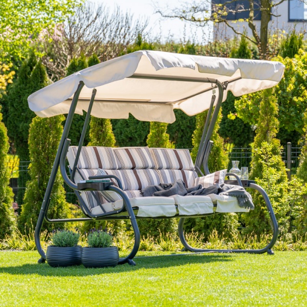 Гойдалка з навісом Mirpol INES з москітною сіткою 215х130х170 см