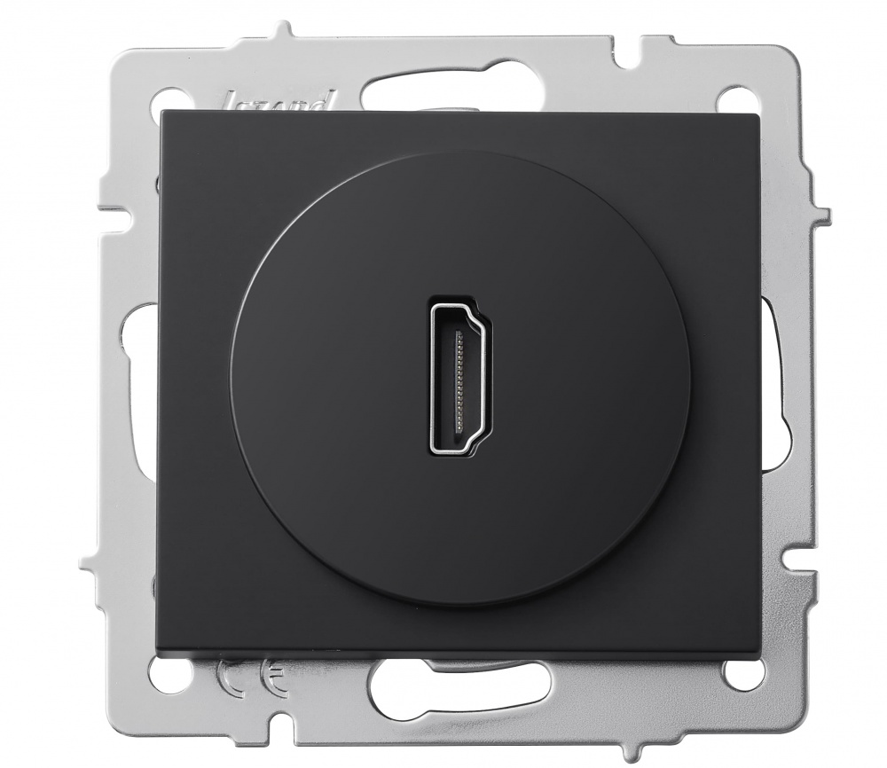 Механізм розетки HDMI Lezard Rain антрацит 703-4288-203