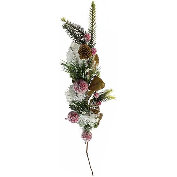 Гілочка декоративна з яблучками засніжена 67 см EYK3-660  