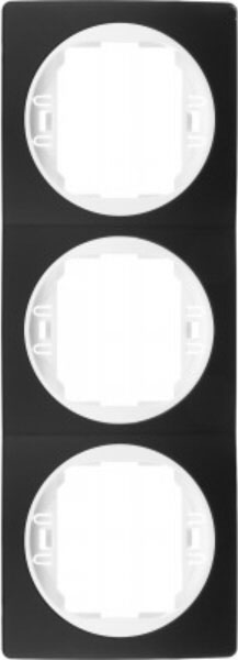 Рамка тримісна Aling-Conel Eon E6713.E10 вертикальна білий із чорним