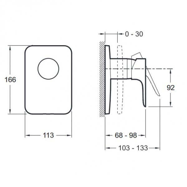 Накладка Jacob Delafon для вбудованого змішувачу для душу ALEO E98705-CP