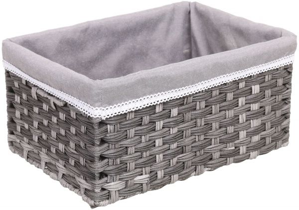 Корзина плетеная с текстилем Tony Bridge Basket 40x27x19 см JC16-3AB-3 