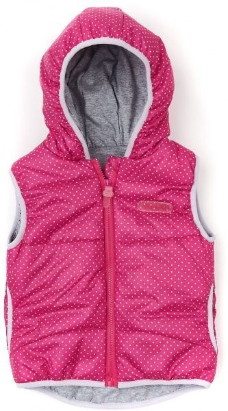 Жилет детский для девочки Соня белый горох р.110 розовый с рисунком 