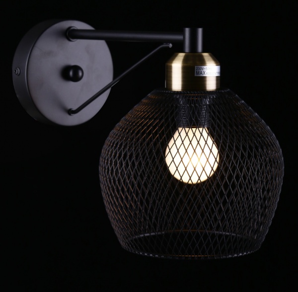 Світильник настінний Accento lighting Sicilia 1x60 Вт E14 чорний ALHu-KW11099-1 