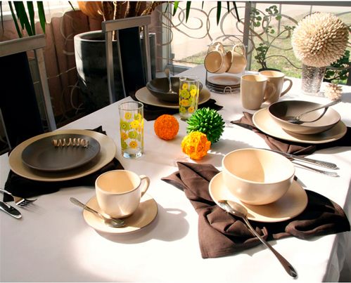 Набор для чая на подставки Sesame Cream 8пр., керамика Milika