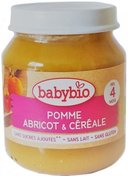 Пюре Babybio органическое из яблока, абрикоса и злаков 130 г 51073 