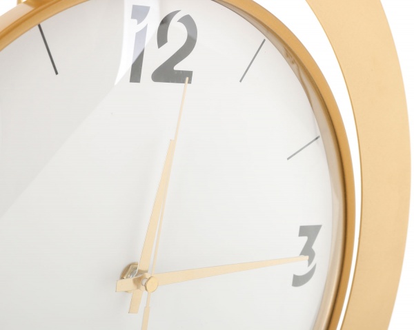 Часы настенные металлический 86х36 см золотой с белым