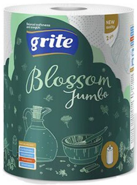 Бумажные полотенца Grite Blossom Jumbo двухслойная 1 шт.