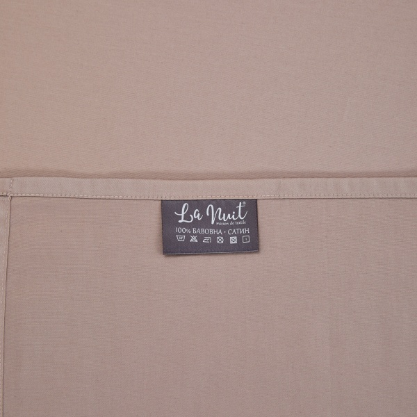 Комплект постільної білизни Solid сімейний однотонний бежевий La Nuit 