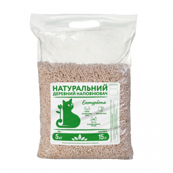 Наполнитель для кошачьего туалета Екотурбота натуральный 5 кг 